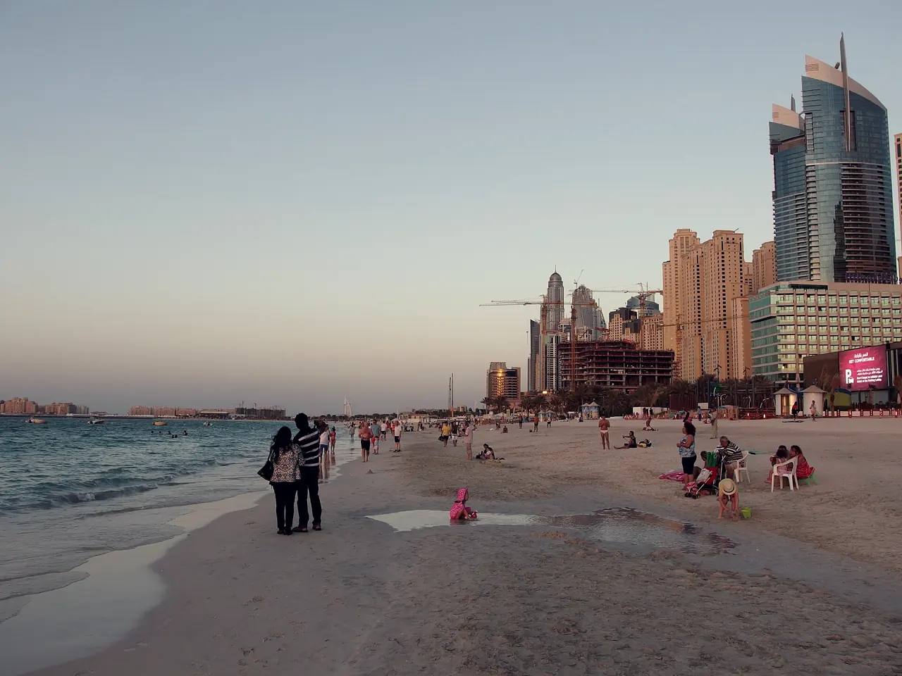 JBR beach at sunset